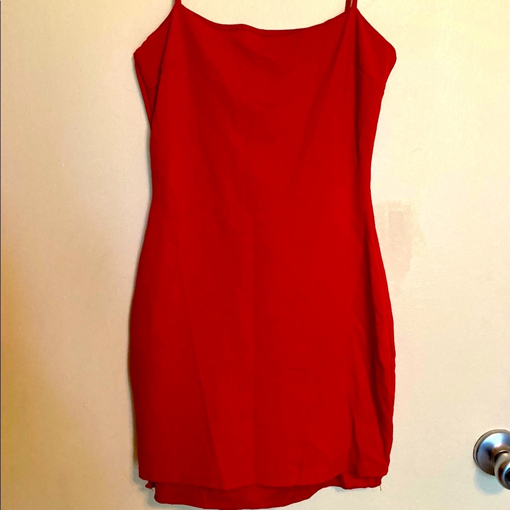 Lulus Bodycon Red Mini Dress Spaghetti Straps Club Nightlife Sexy Y2K EUC S